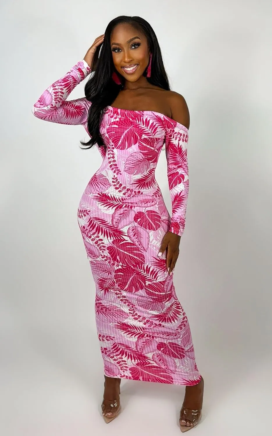 Womens Long Sleeve Off The Shoulder Maxi Dress Sexy Bodycon Midi Dresses Club Outfits