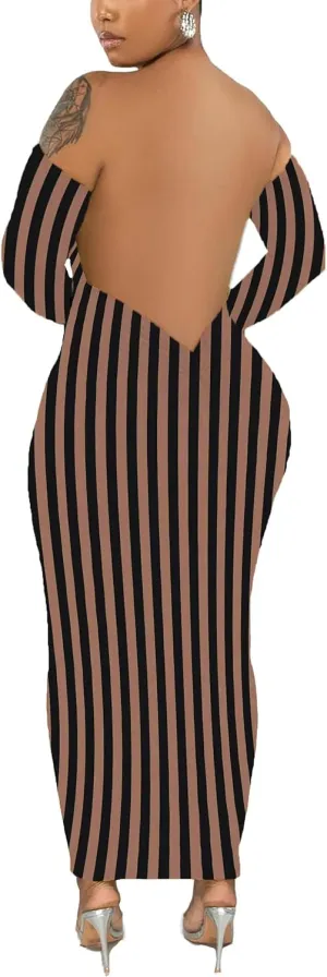 Womens Long Sleeve Off The Shoulder Maxi Dress Sexy Bodycon Midi Dresses Club Outfits