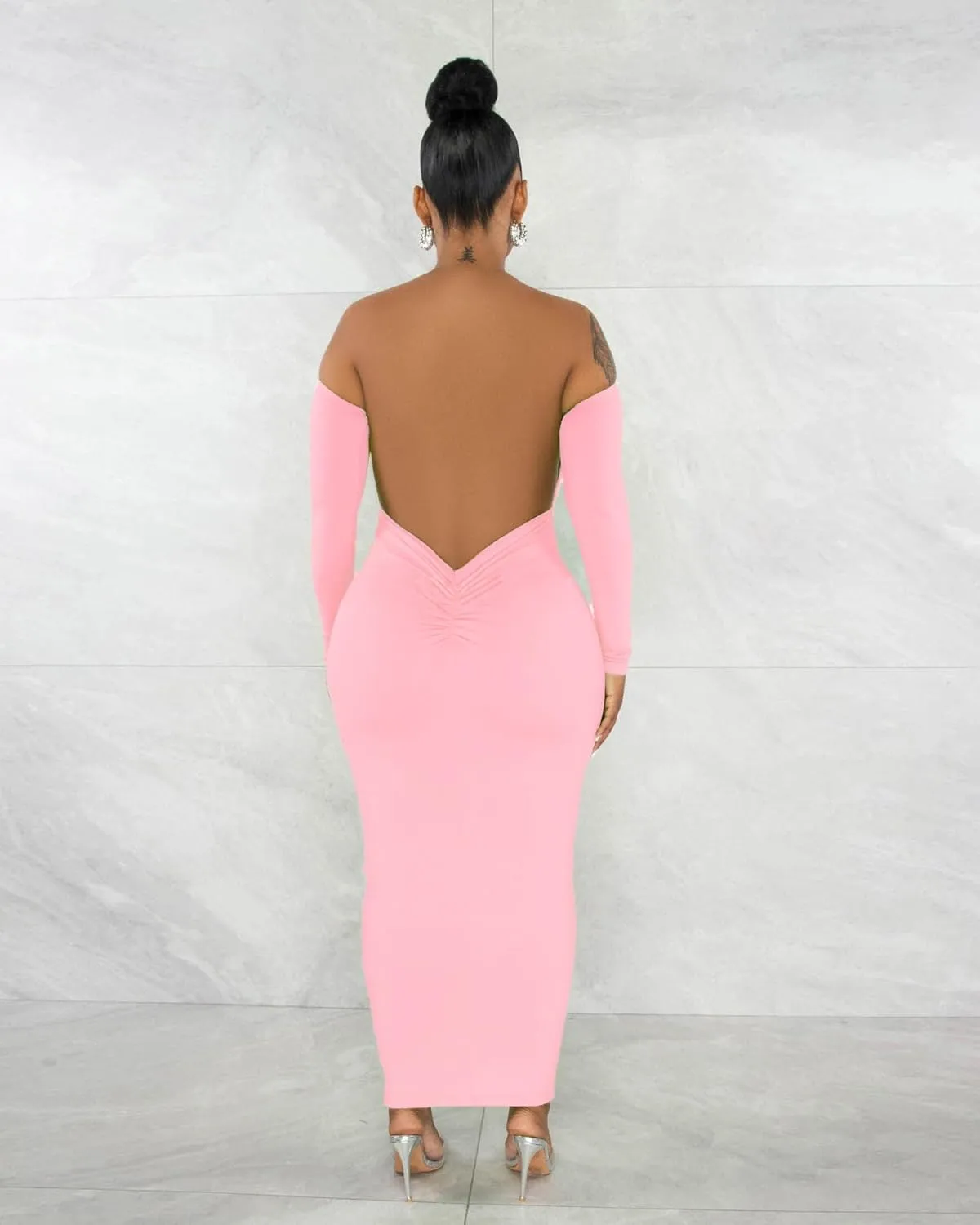 Womens Long Sleeve Off The Shoulder Maxi Dress Sexy Bodycon Midi Dresses Club Outfits