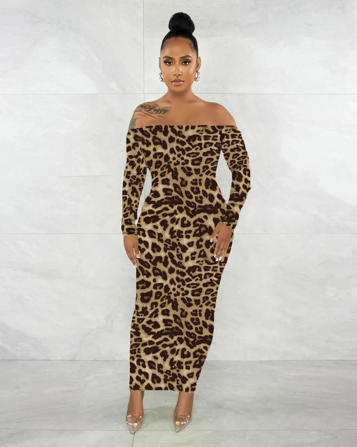 Womens Long Sleeve Off The Shoulder Maxi Dress Sexy Bodycon Midi Dresses Club Outfits