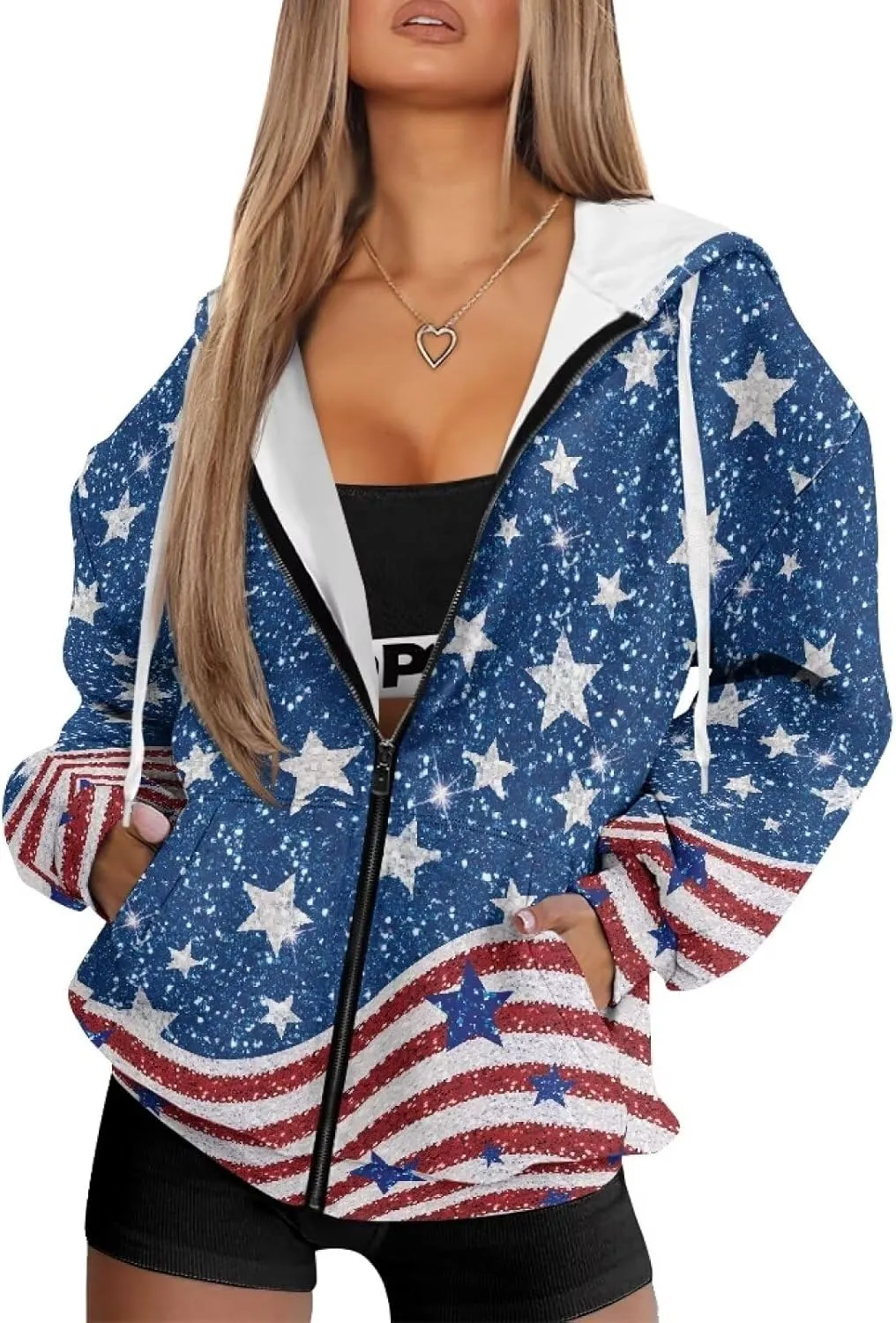 Womens Oversized Hoodies Custom Full Zip Hooded Sweatshirt with Pockets Ladies Long Sleeve Comfy Coat Top with Hood