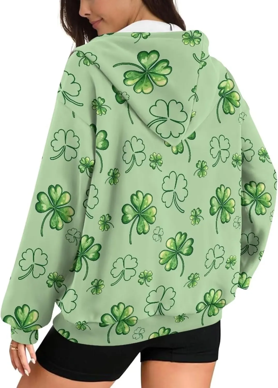 Womens Oversized Hoodies Custom Full Zip Hooded Sweatshirt with Pockets Ladies Long Sleeve Comfy Coat Top with Hood