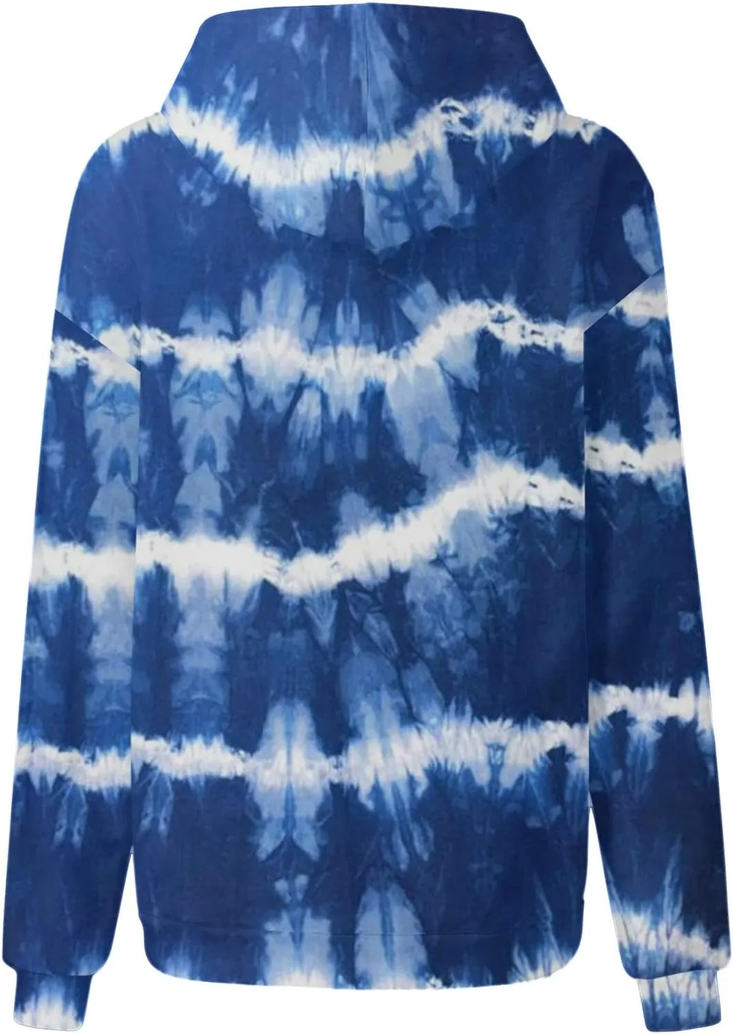 Womens Oversized Sweatshirts Tie Dye Loose Hoodies Long Sleeve Lightweight Pullover Hooded with Pocket Fleece Coats