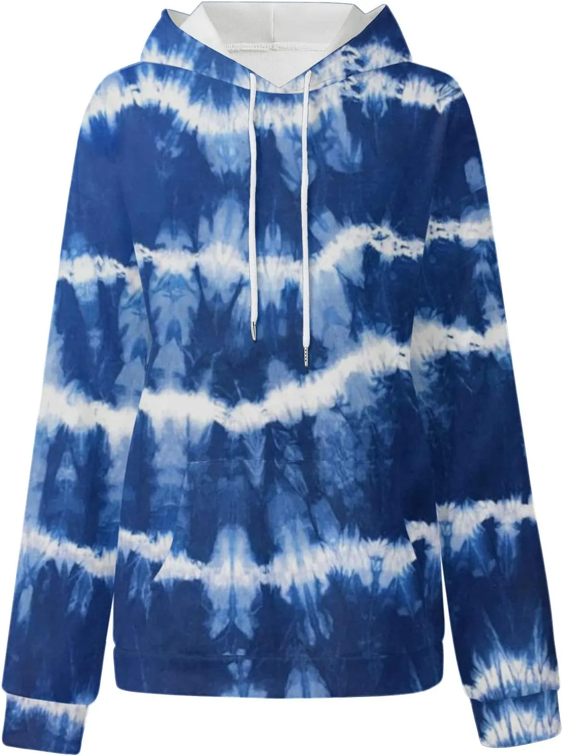 Womens Oversized Sweatshirts Tie Dye Loose Hoodies Long Sleeve Lightweight Pullover Hooded with Pocket Fleece Coats