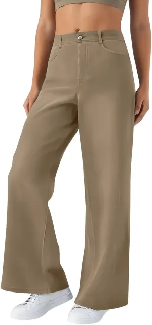 Women's Pants, Stretchy Jeans High Waisted Sweatpants Wide Leg Denim Pants That