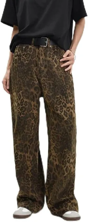 Women's Pants Sweatpants High Waisted Wide Leg Denim Pants Jeans Straight with