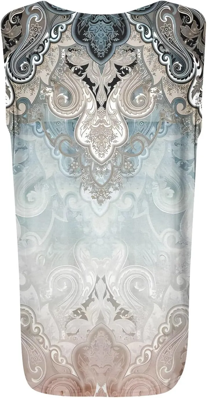 Womens Tank Tops Ruffled Square Neck Printed Shirts 2025 Summer Casual Loose Fit Sleeveless Cute Tanks Tee for Women