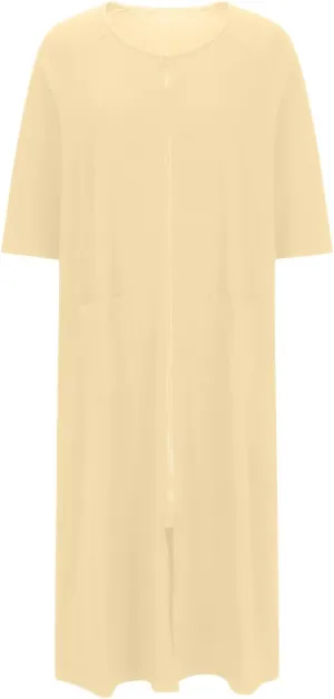 Xiaojmake Women's Zip Up Housecoat Zipper Front Robes Lightweight Short Sleeve Round Neck Loungewear Nightgowns with Pockets