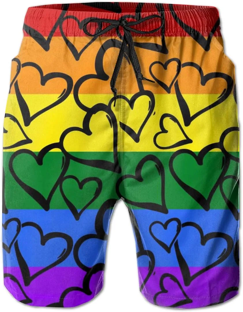 YPTBST Mens Swim Trunks Quick Dry Beach Board Shorts with Mesh Lining Swimwear Bathing Suits
